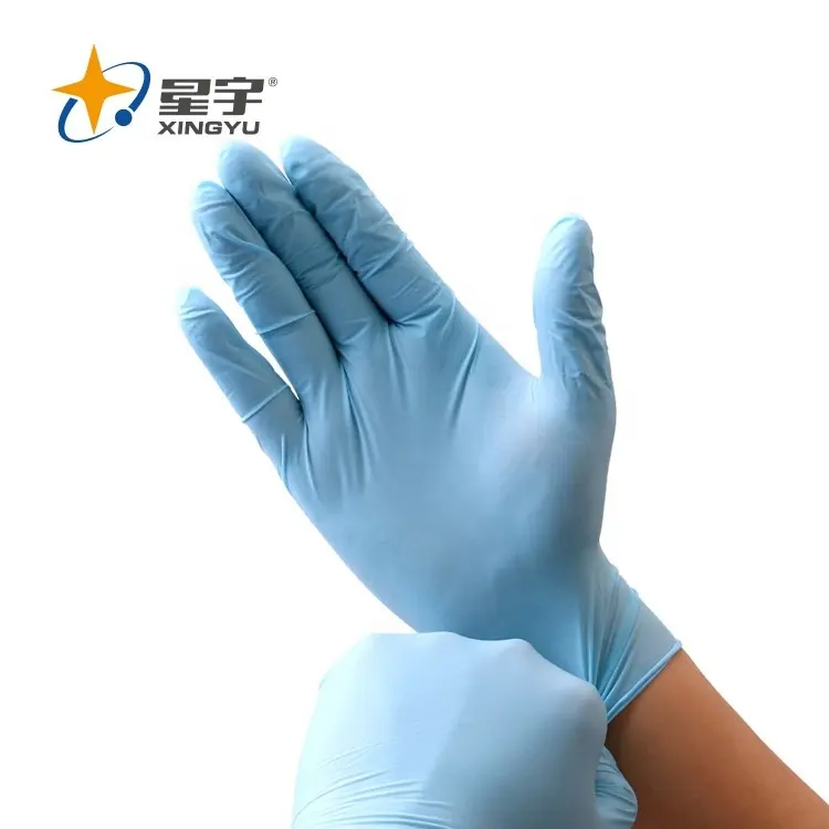 XINGYU Disposable Nitrile Gloves Printed With Logo Food Nitrile Gloves Powder Free Nitrile Disposable Gloves