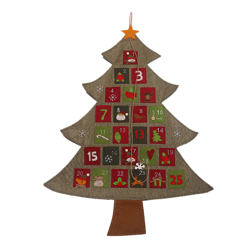 Christmas decorations Christmas tree linen calendar Calendar Countdown shopping mall holiday decorations pendants art and craft