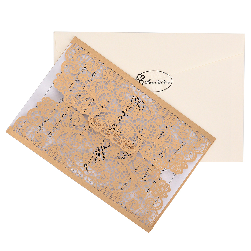 10PCS Hollow-out Wedding Invitation Innovative Romantic Greeting Cards for Business Birthday Party