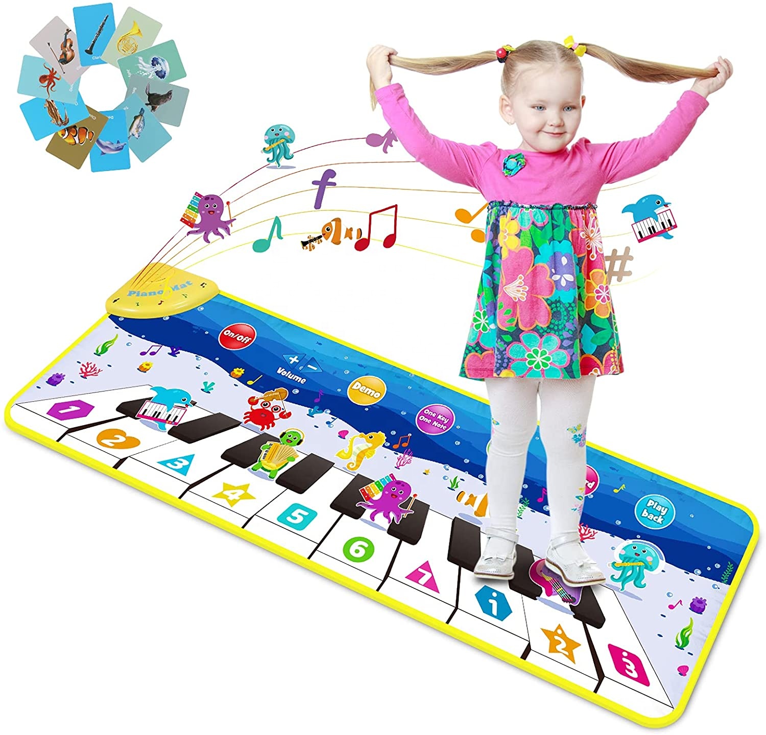 Dropshipping Ocean Animal Blanket Touch mat Kids Keyboard Dance electronic musical Piano play mat for Baby Girls Boys