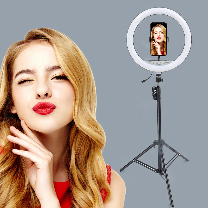 14 inch portable led fill lights selfie stand video photography dimmable ring light for mobile phone live