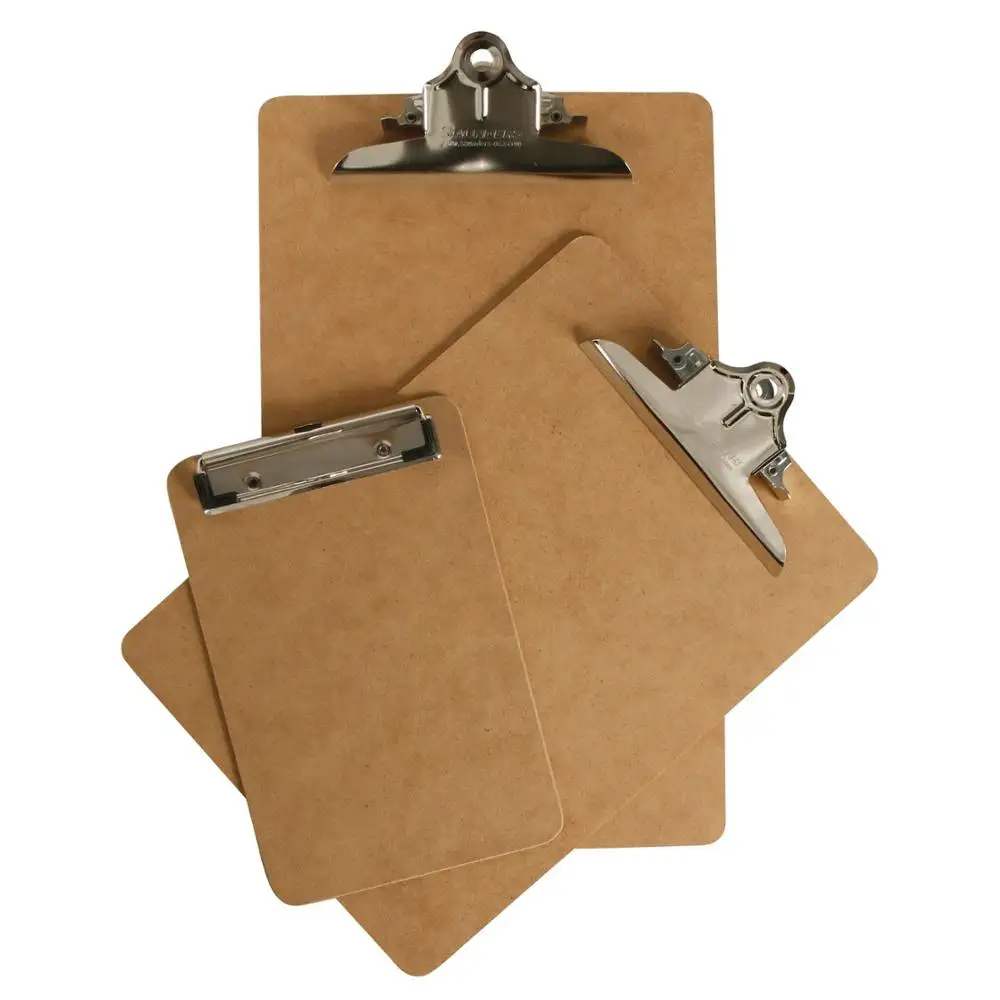 Top quality custom A3 A4 A5 FC wood writing wooden MDF clipboard with low profile clip for office