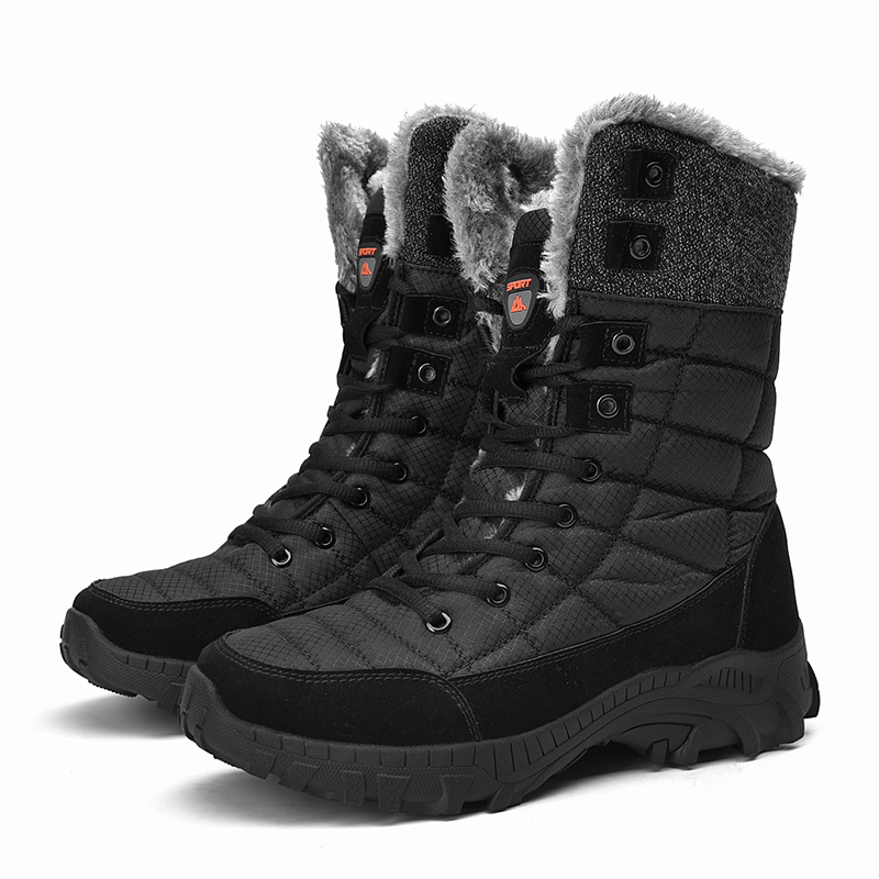 Waterproof Fur Winter men's Boots Fashion Ladies Duck Bot Warm Leather Snow Boots