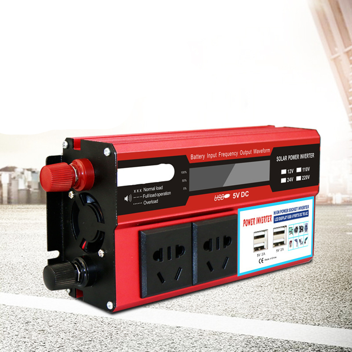 Car Inverter DC To AC 500W Power Inverter Charger adaptor With LCD Display and 4 USB