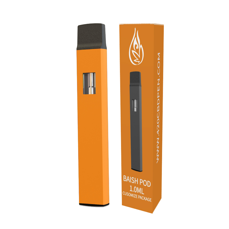 Baish print logo 1ml 280mah rechargeable cbd thick oil empty disposable pod stick