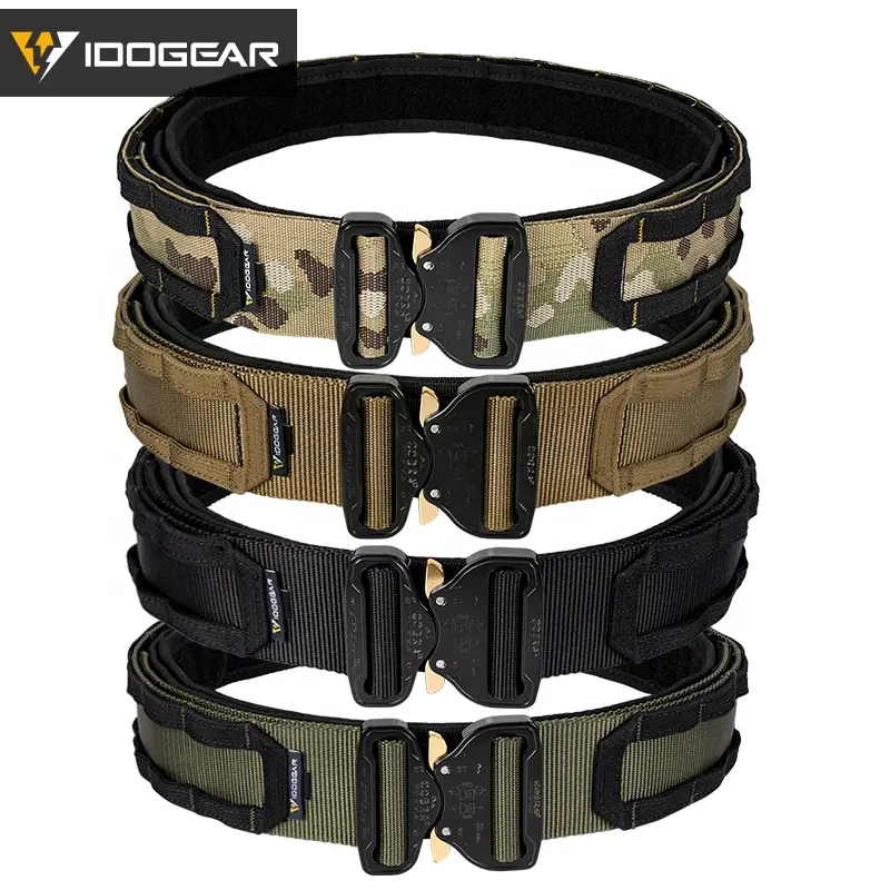 IDOGEAR Two-in-One 2" Quick Release COBRA Buckle Molle belt Hunting Nylon Duty Tactical Belt with Inner Belt
