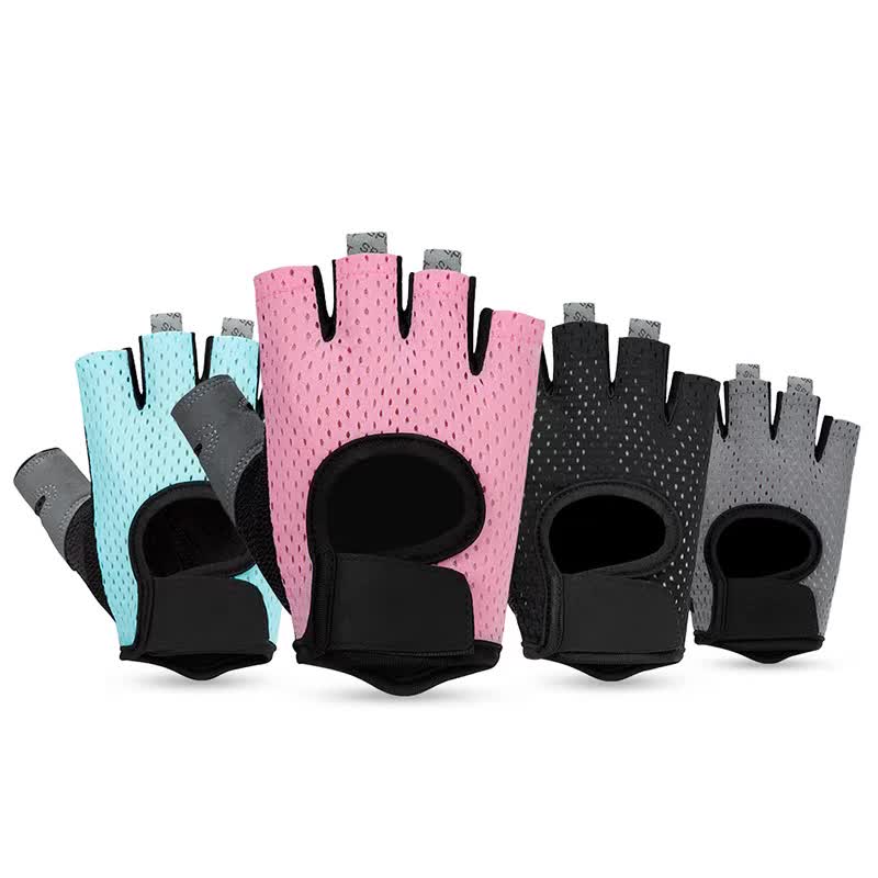 Wholesale training fingerless fitness bodybuilding gym weight lifting gloves women