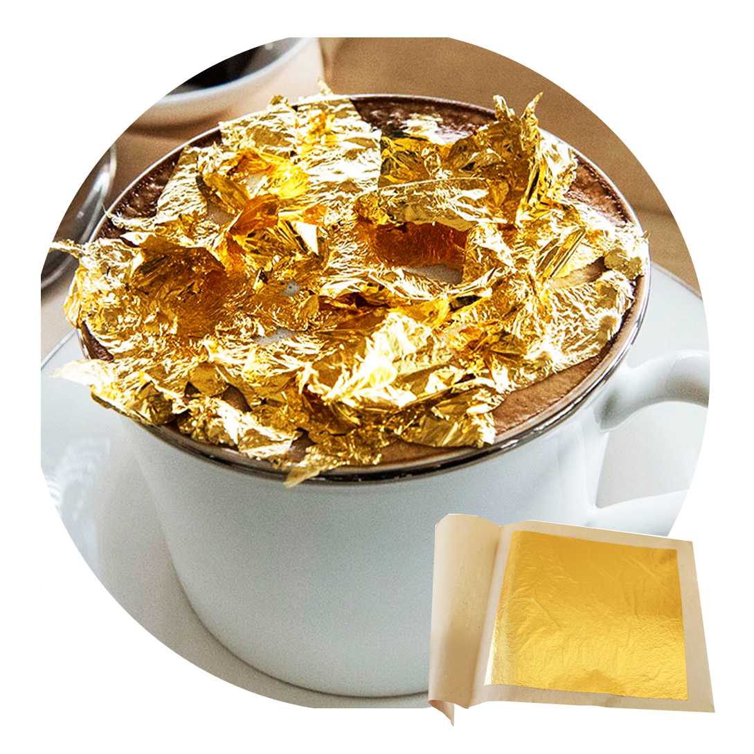 9,33 см x 9,33 см цены по прейскуранту завода-изготовителя hoja de oro съедобные сусальное золото 24k Gold хлопья торт декоративная обсыпка