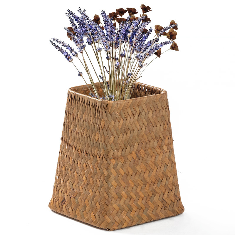 Morden Hand Natural Grass Vase HandMade Seagrass Vaser Hand Woven Display Basket