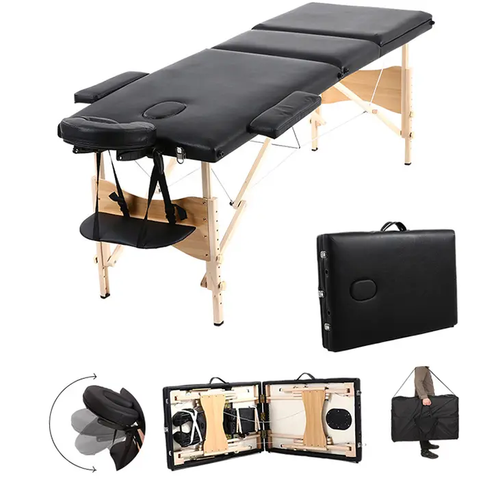 Hochey Medical High Quality Three Parts Portable massage folding beauty Massage beds