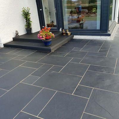 Natural Black Slate Paving Stone Outdoor Garden Stepping Stones Wholesale Slate Stepping Slate Tiles for Garden Decoration