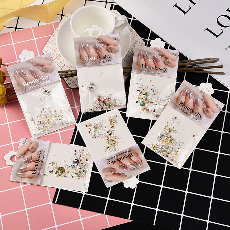 6 bags/set Новое поступление ab Кристаллы сплава ювелирные изделия Смешанные 3d diy ногтей украшения ногтей Кристаллы Стразы для ногтей