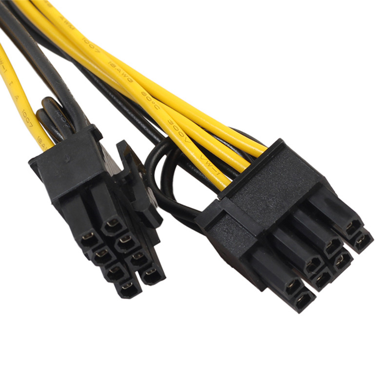 Factory Supply Wholesale PCIe 8pin female to dual 8pin(6+2)pin male Computer GPU Splitter Power cables