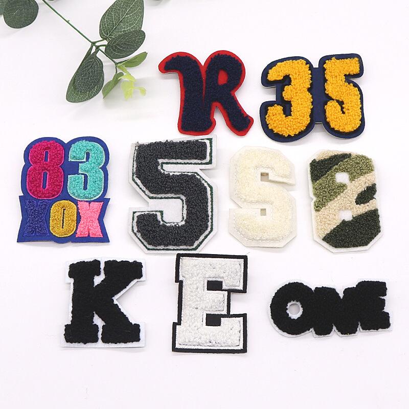 New Style Garment Accessories Custom Chenille Letter Patches Machine Embroidery Patch for Clothing