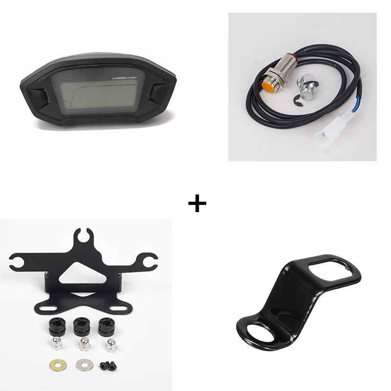IN STOCK Universal Motorcycle LCD Digital 13000rpm Speedometer Motor Vehicle For 2-4 Cylinders 7 Colors With Bracket