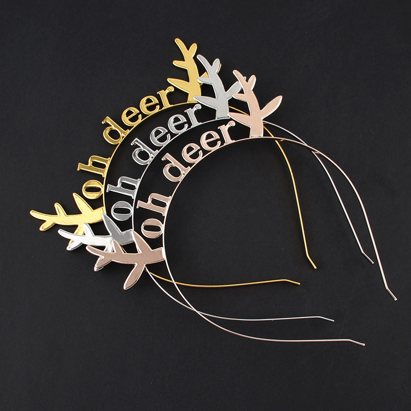 Alphabet gold hair band Hairpin metal Suitable for Christmas
