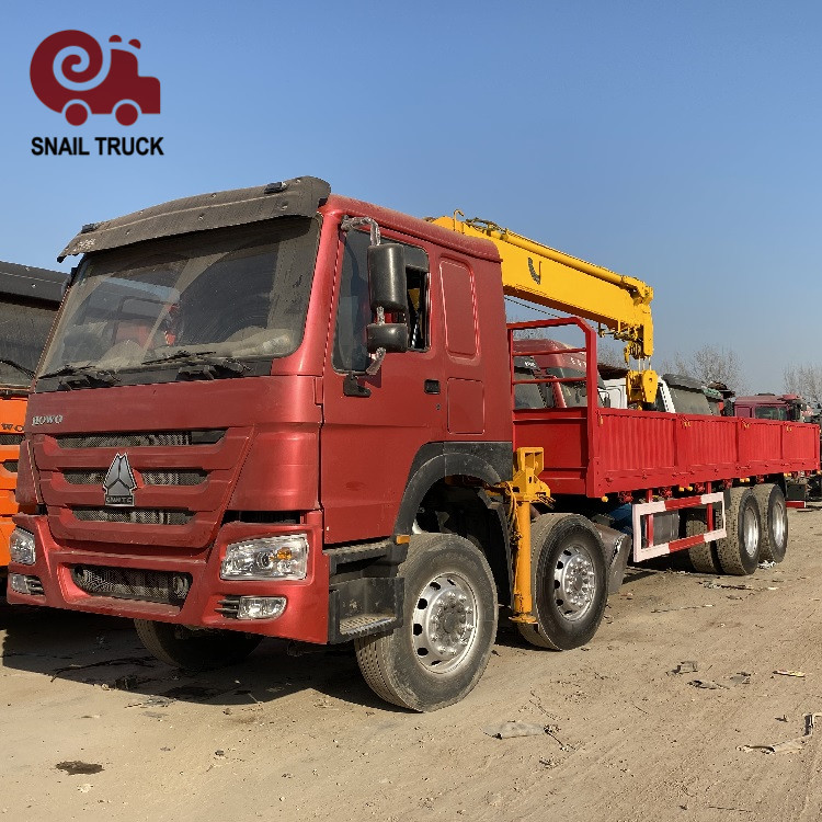Б/у sinotruk 8*4 Телескопический стрела Грузовик установленный кран для продажи