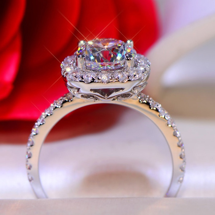 Shily и ОС 18K позолоченное свадебное кольцо ювелирных камней мини кольцо с бриллиантом