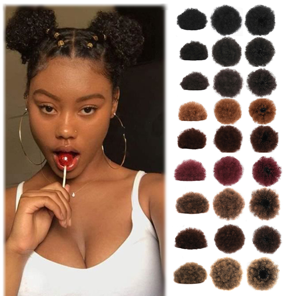 Synthetic Messy Hair Bun Afro Chignon Synthetic Hair Chignon
