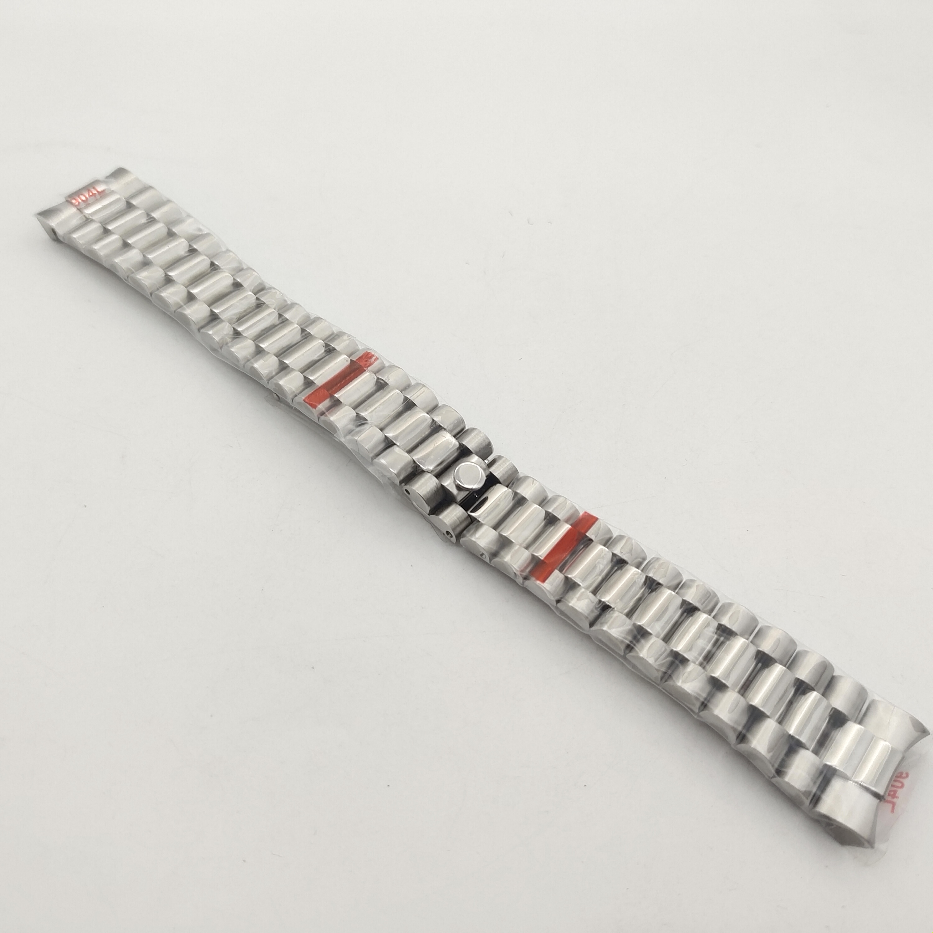 20mm Silver President Bracelet 904L Stainless Steel Band Folding Buckle Fit  36/39/40mm Case Watch Strap Diver Watch Band