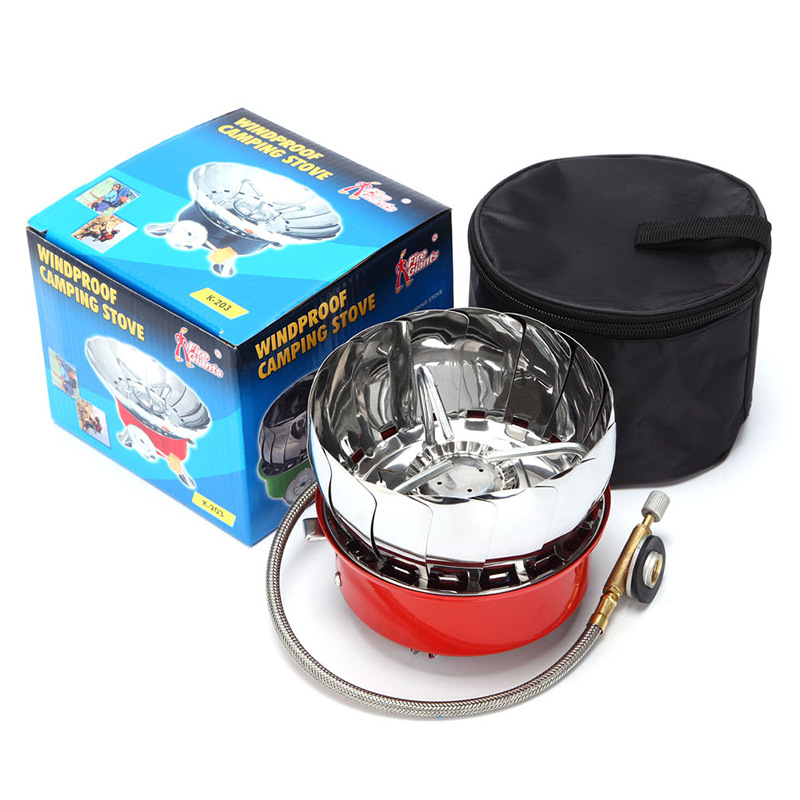 Outdoor Camping Stove Equipment Round Gas Cooker Portable Folding Stove Hiking Picnic Mini Windproof Cooking Stoves