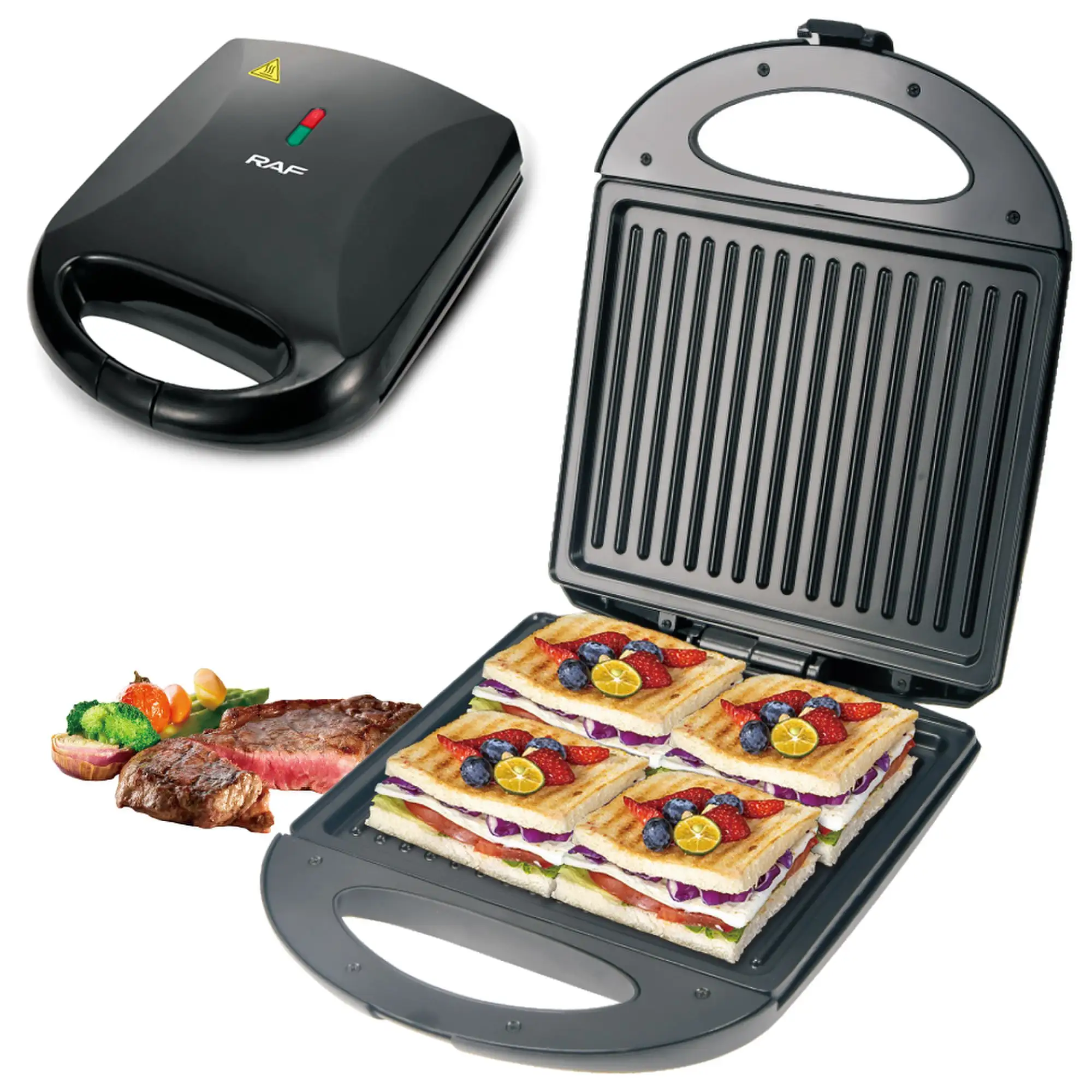 Spot Goods Kitchen 4 Slices Electric Panini Press Toaster Panini Grill Sandwich Maker For Home Use