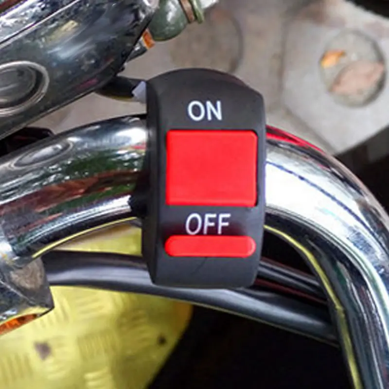 Универсальный переключатель противотуманных фар на Руль двигателя, 12 В постоянного тока для светодиодной фары, кнопка включения/выключения, переключатель для уничтожения мотоциклов
