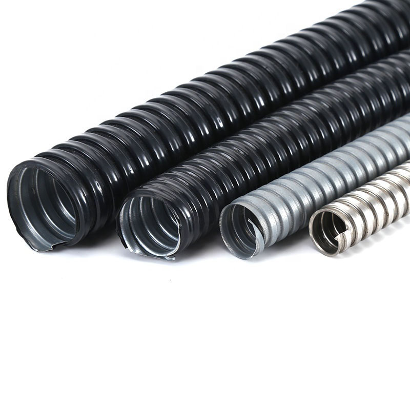 Жидкостное покрытие с ПВХ-покрытием 3/16 ''6mm 1/4'' 8mm 3/8 ''12mm 1/2'' 15mm GI Оцинкованный Гибкий Металлический трубопровод из нержавеющей стали