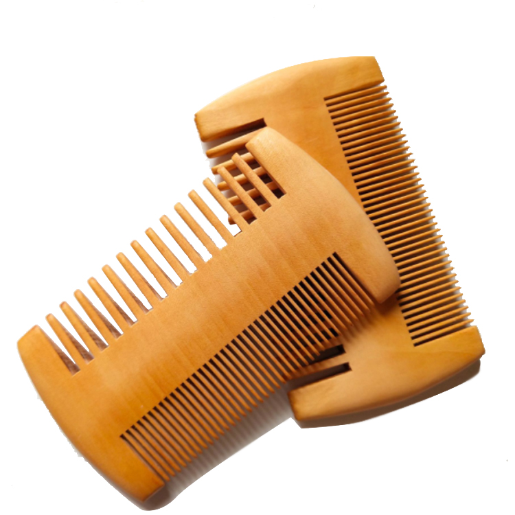peach wood barber use mens use wooden beard comb set for beard
