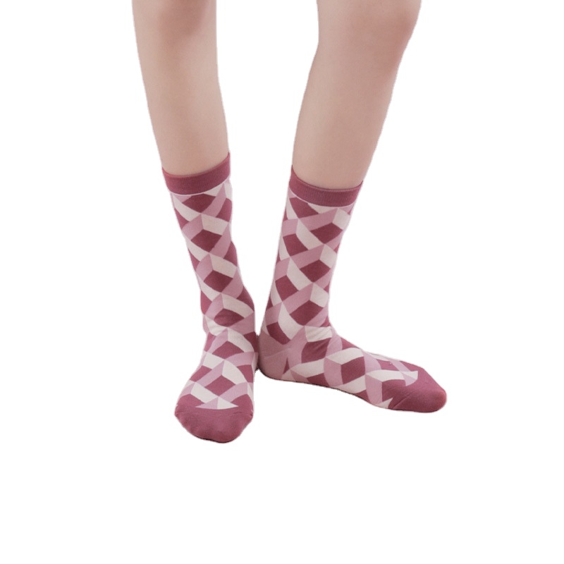 Autumn and winter new products socks women 2021 plaid simple casual personality INS thick cotton socks in tube stocking