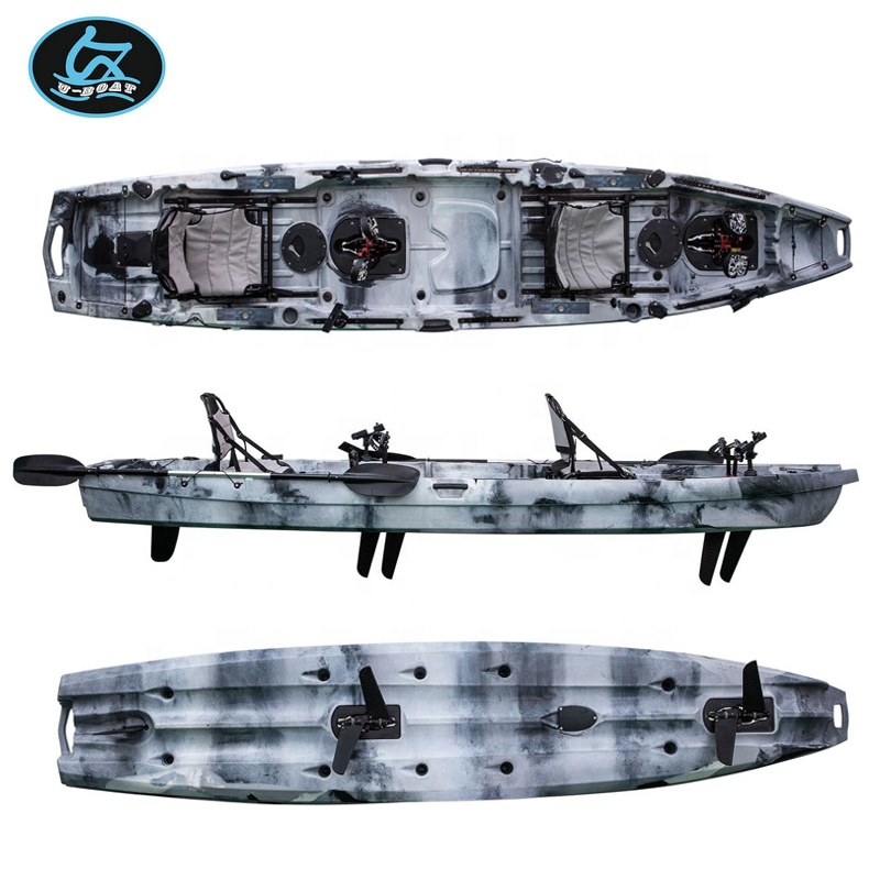 2021 newest design cheap 2+1 pedal driven kayak canoe