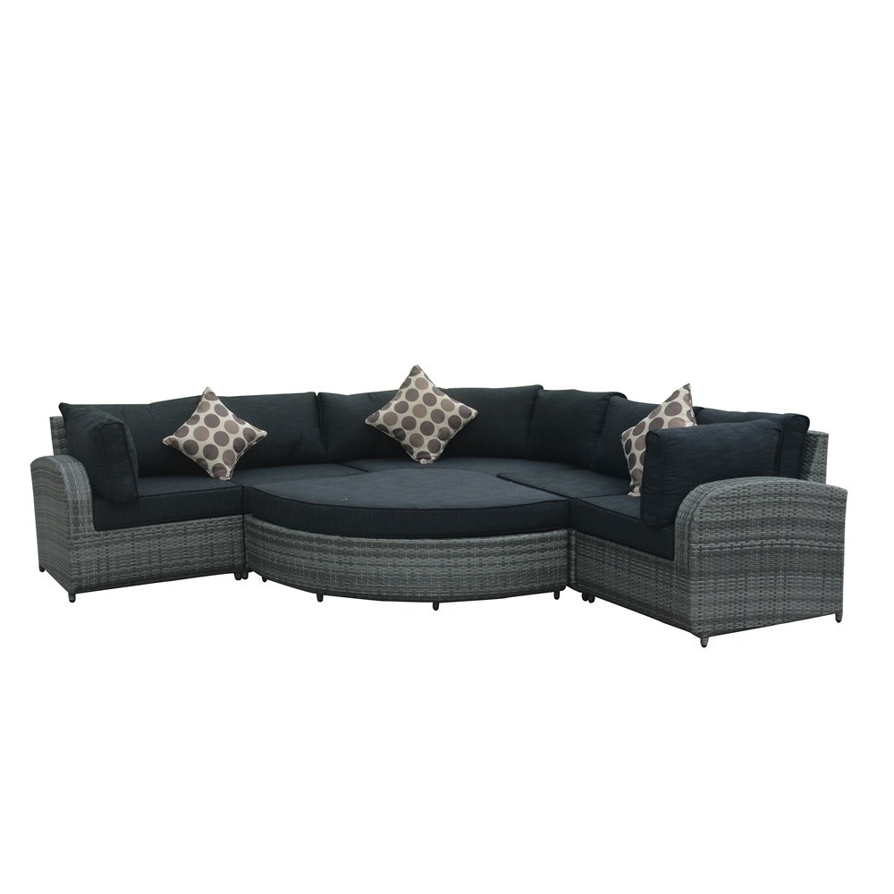 Patio Rattan Couch Furniture Corner Sofa Bed