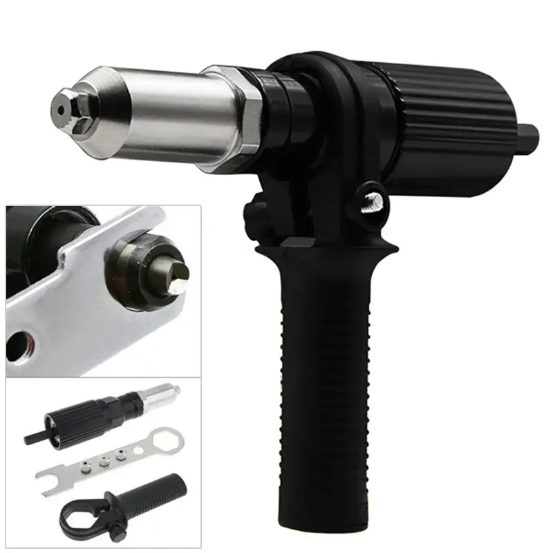 Electric Rivet Gun 2.4mm-4.8mm Rivet Nut Gun Drill Adapter Cordless Riveting Tool
