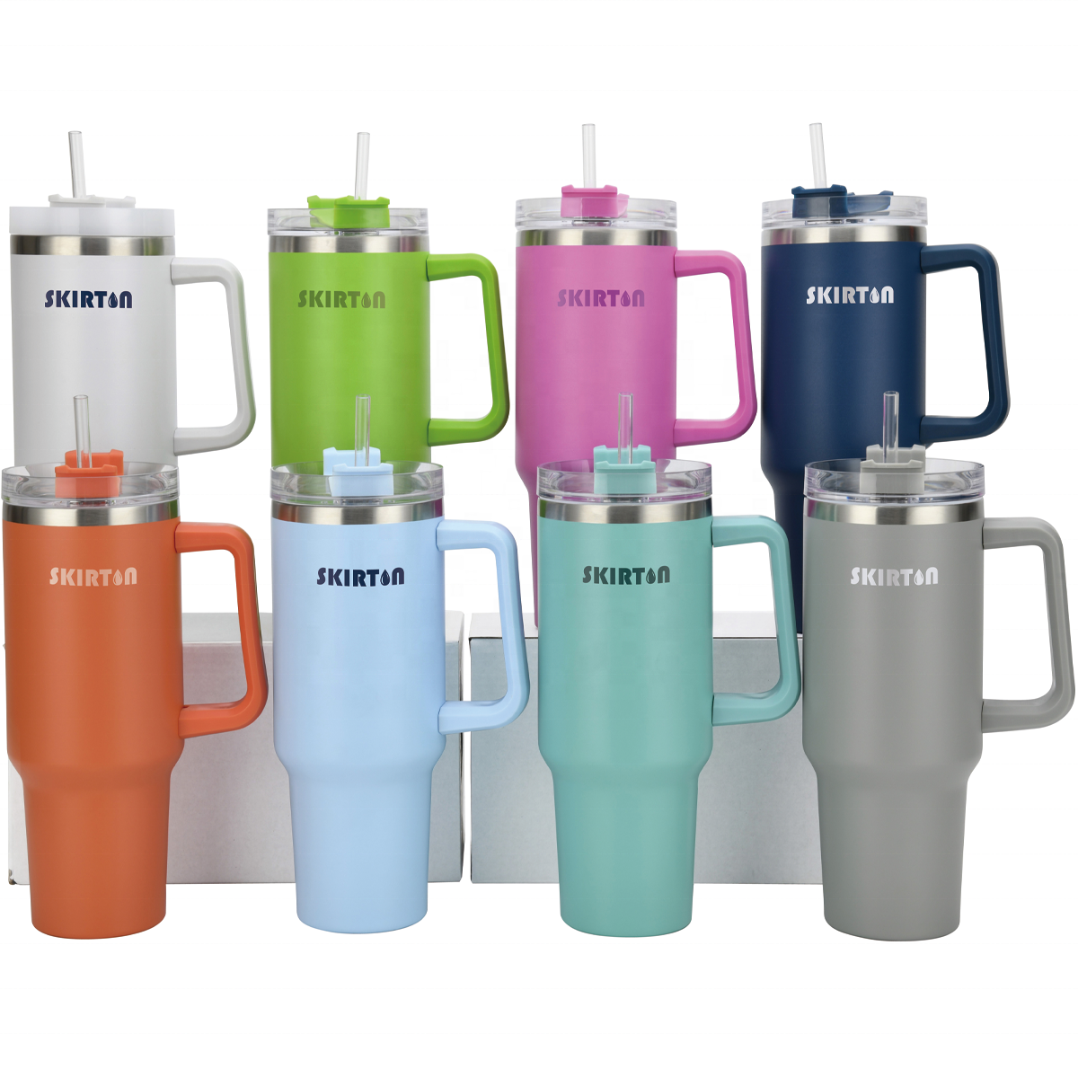 Skirton вакуумной изоляцией из нержавеющей стали 40 oz 40 oz стакан чашка с ручкой и соломы крышкой Приключения quencher путешествия stanleys