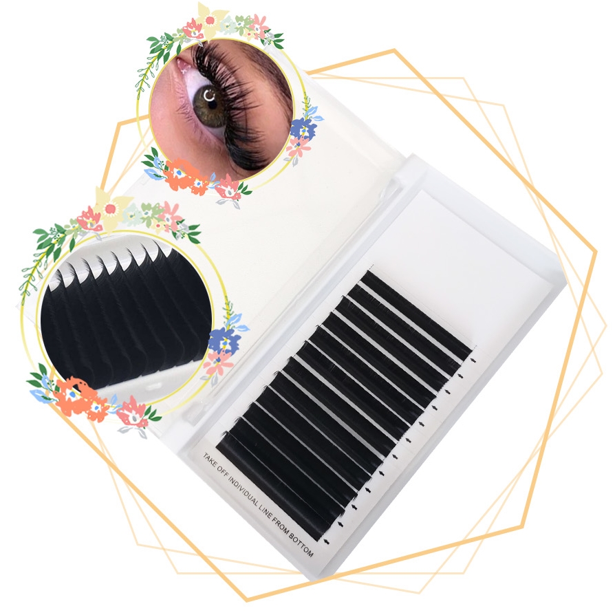 sample vendor individual lashes private label russian volume lashes dark synthetic eyelashes