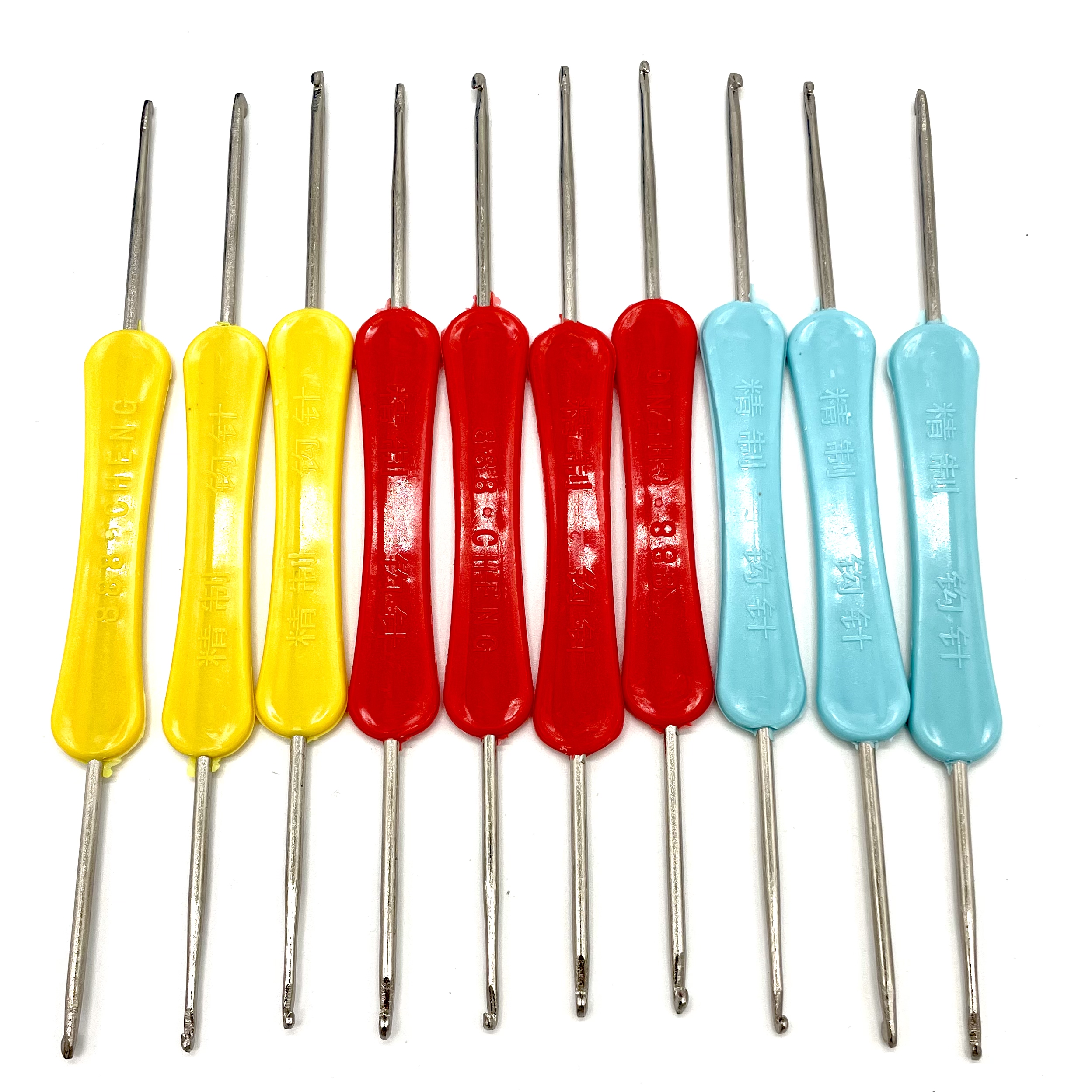 Factory wholesale multi-model stainless steel hand-knitting tools plastic handle sweater crochet double-ended crochet Hook