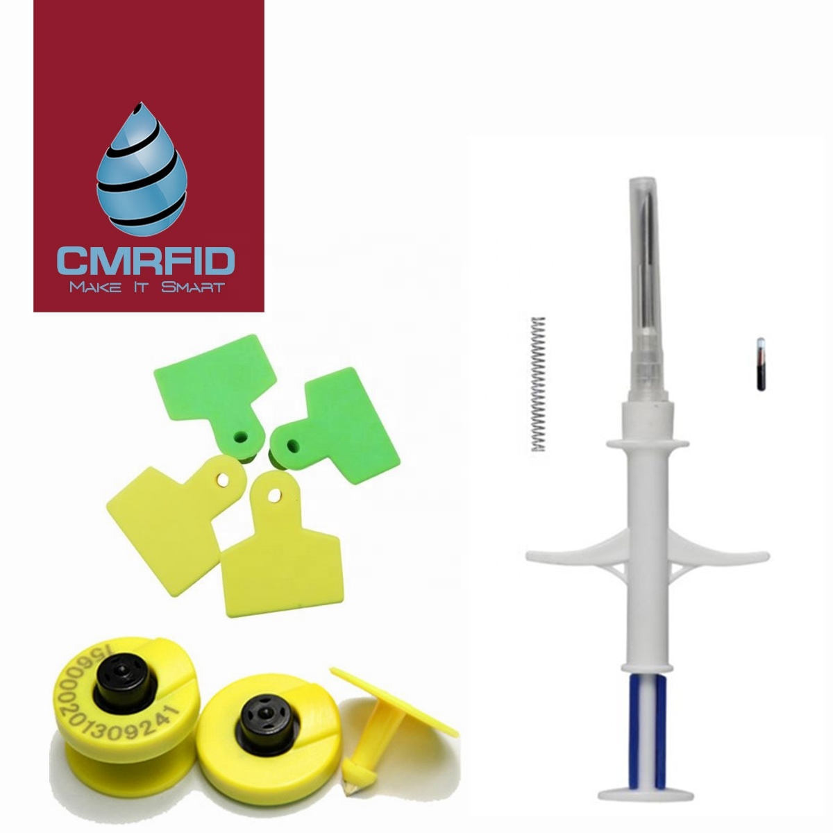 Cmrфид UHF RFID Ушная бирка для животных идентификационный чип для отслеживания овец коровы крупного рогатого скота Ушная бирка