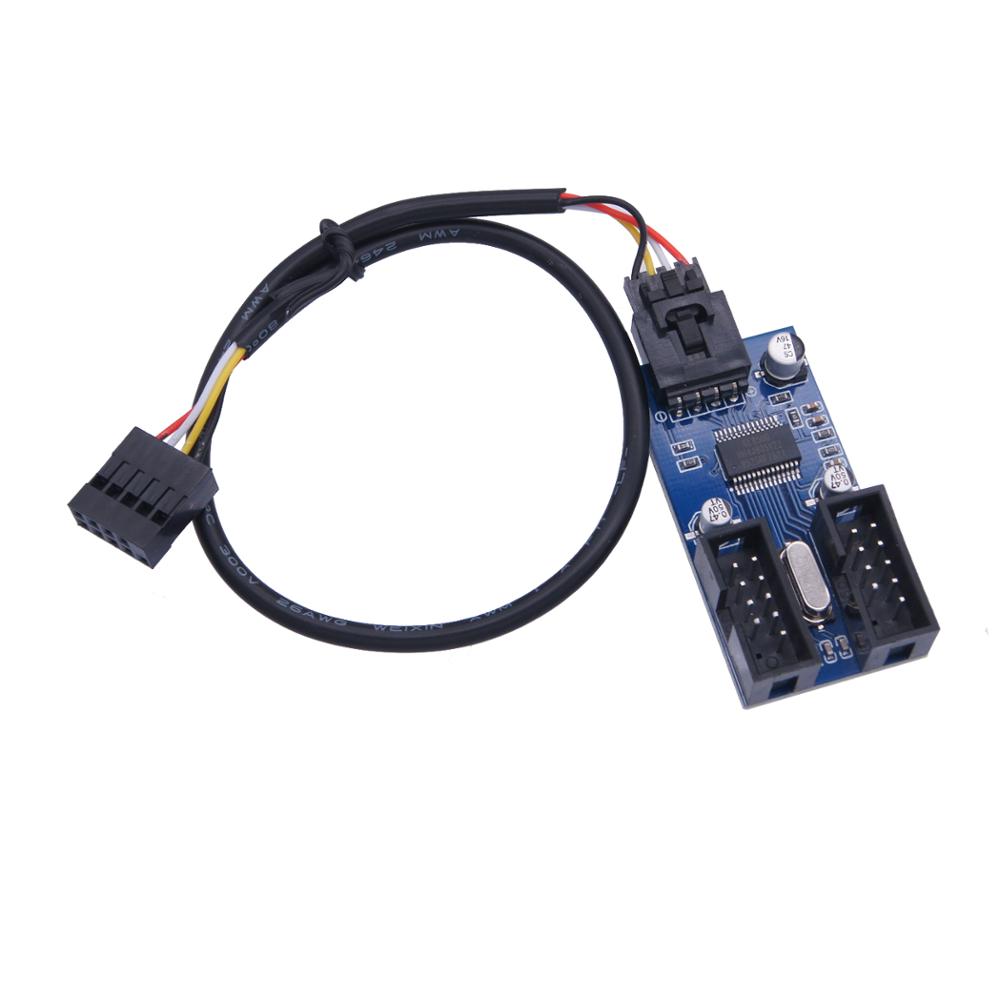 Материнская плата Meitk, 9 контактов, USB-разъем, усилитель, разветвитель, адаптер, карта с 4 портами «папа», 9 контактов «мама», 1 перетаскивание, 2 USB-кабеля 2,0, компьютер