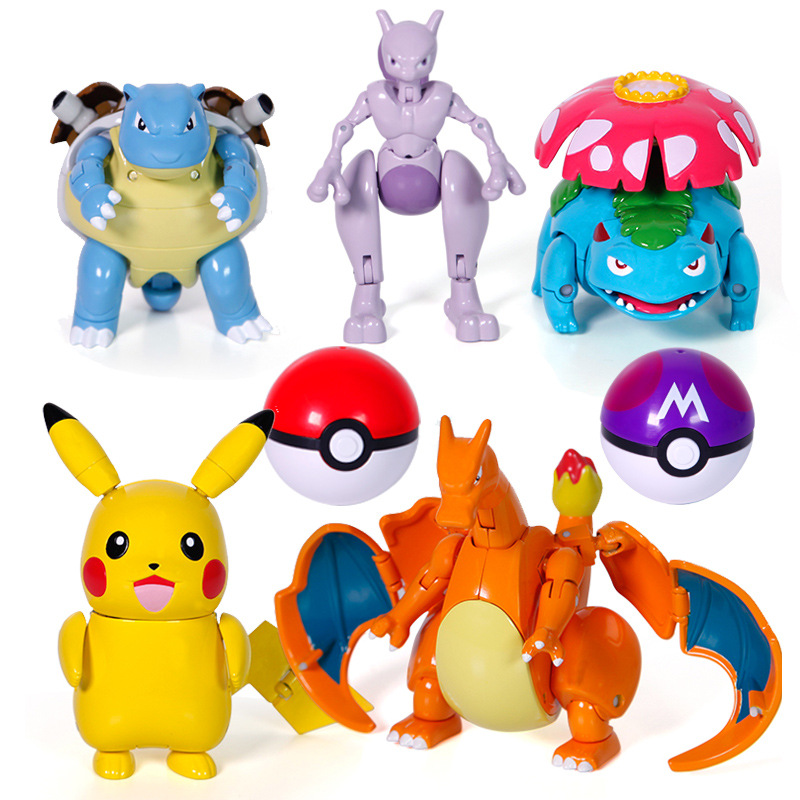 Экшн-фигурка Покемон, игрушка, пика-Чу, Charizard, blastois2, Mewtwo, карманные монстры, Коллекционная модель, деформированный шар, игрушка в подарок