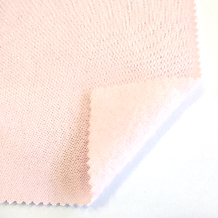 Warm French terry fleece 70% polyester 25% rayon 5% spandex fleece knit fabric for clothes sports and outwear