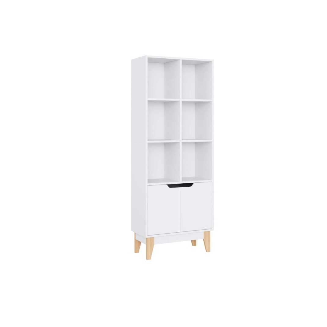 Modern style white free standing cabinet storage unit display rack cupboard