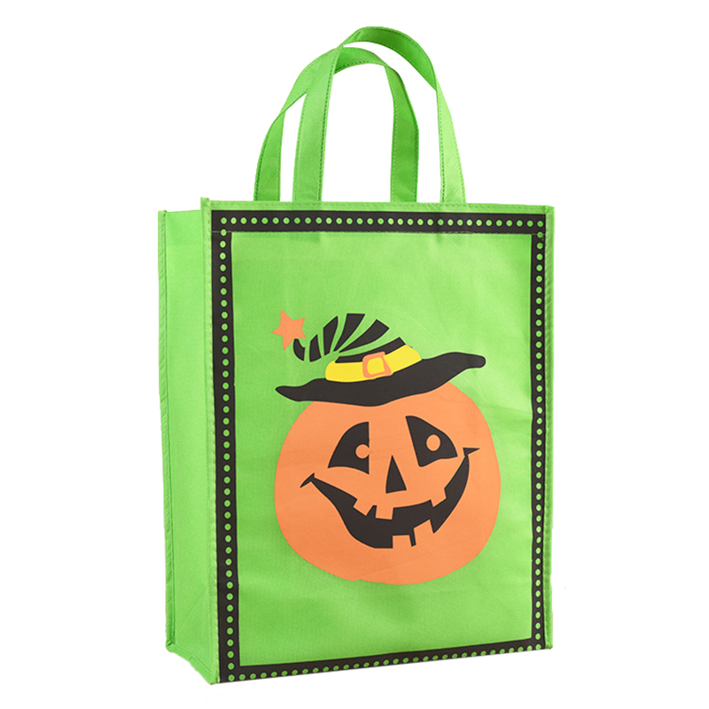 Halloween Portable Non-woven Bag Children Gift Candy Gift Bag Cute Pumpkin Spider Color Printing Film Coated Gift Bag M0034