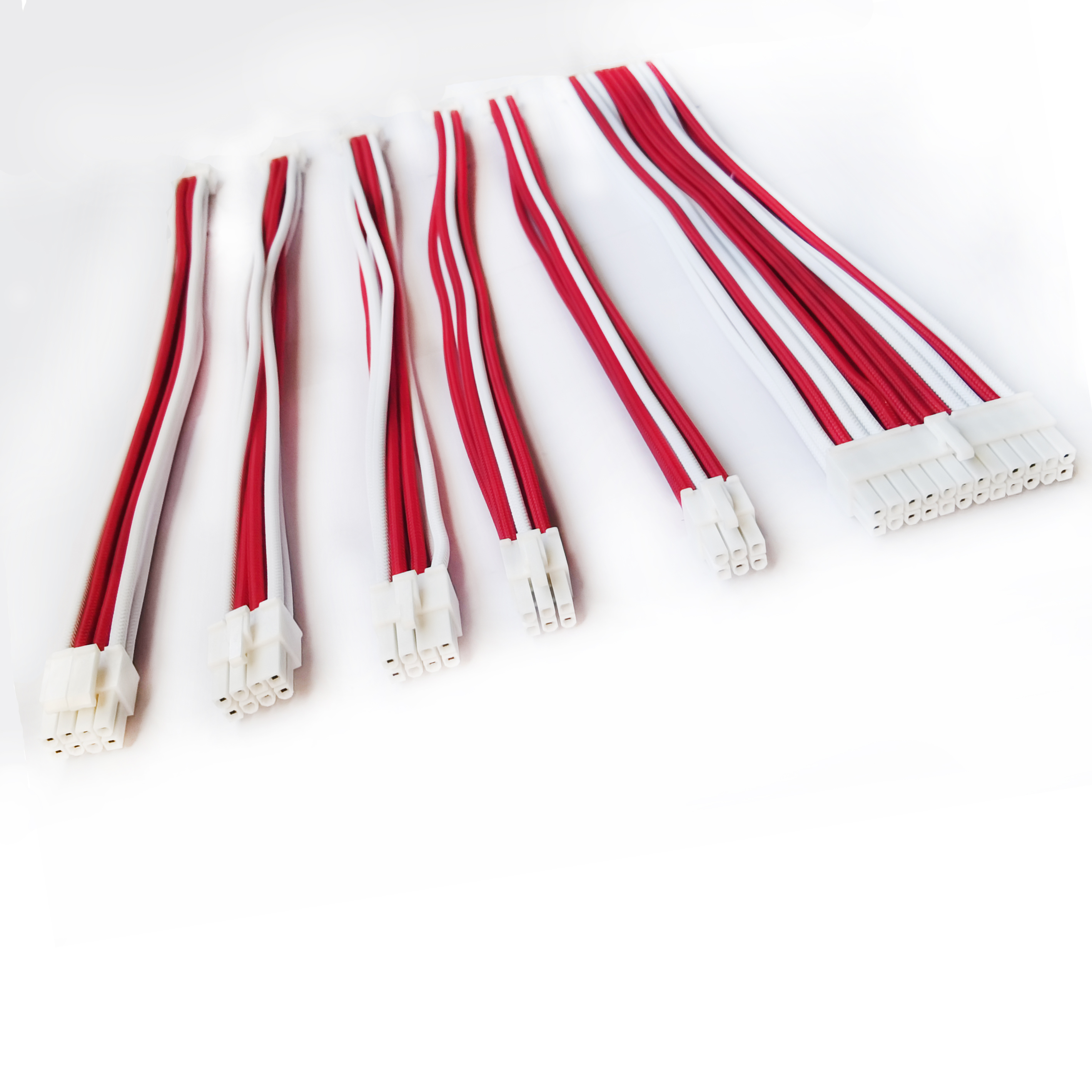 Power Supply Sleeved Cable /24pin ATX /4+4pin EPS /8-pin PCI-E /6pin PCI-E PSU Extension Cable 30cm Length