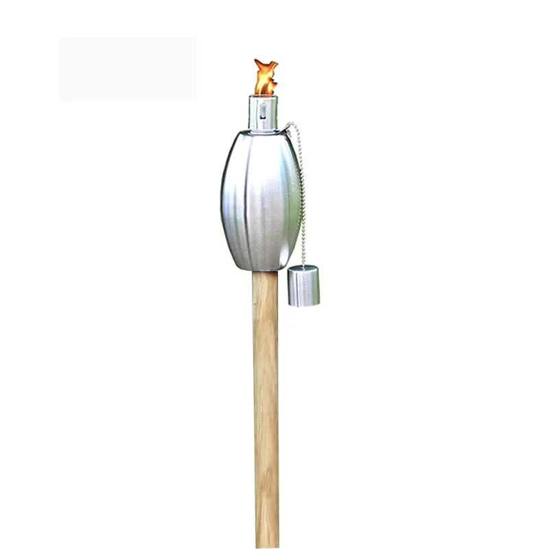 Stainless Steel oil torches Big Flame Wood Pole Citronella Oil Burner for outdoor