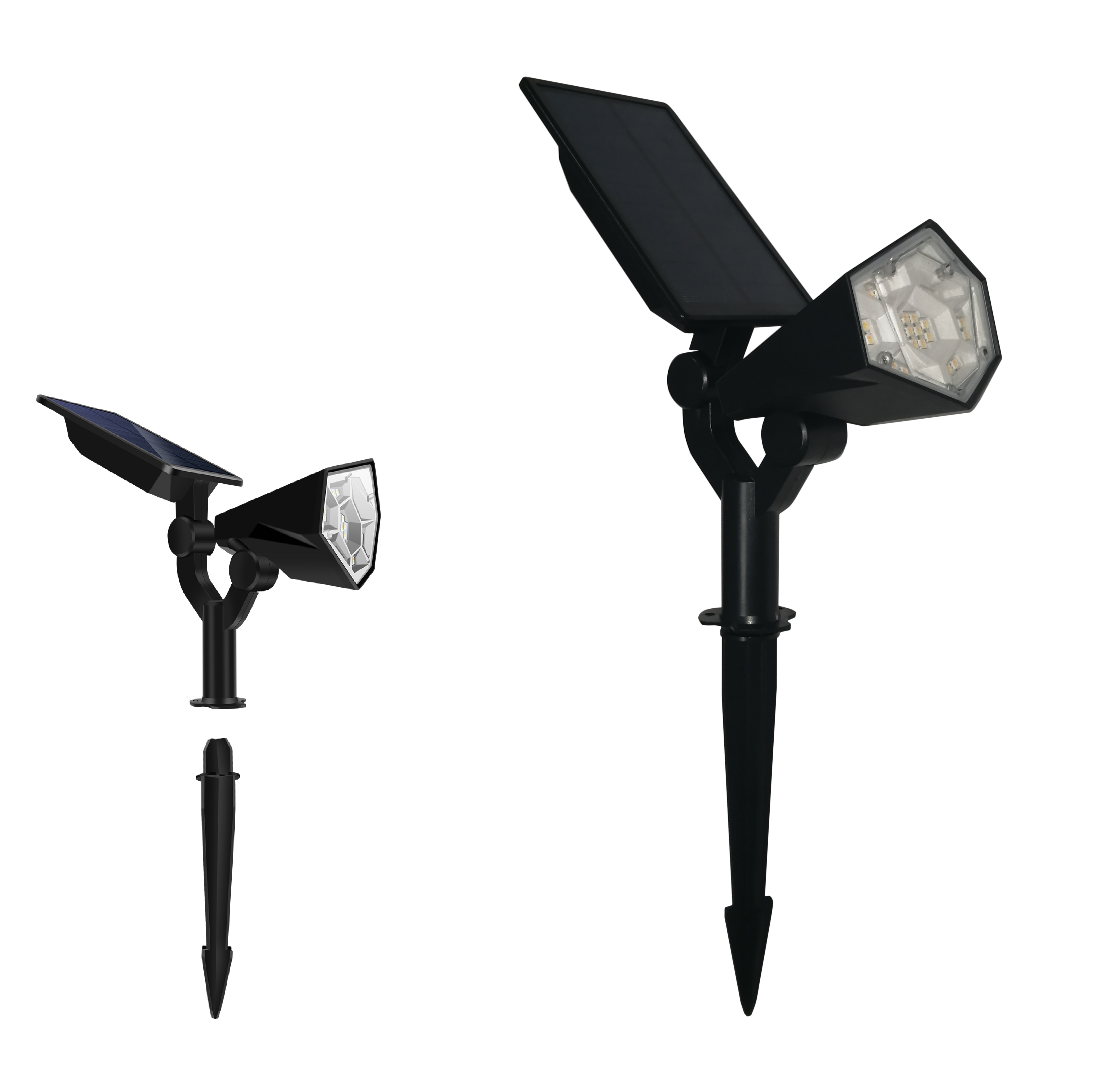 Super bright solar led outdoor landscaping lighting fixture for garden street lawn