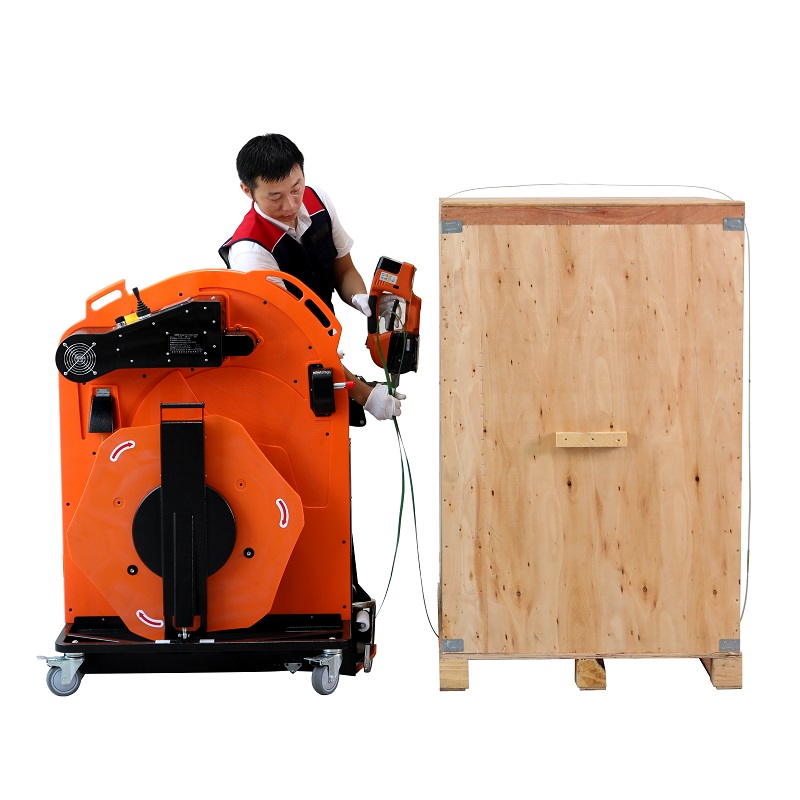 Di pack tray automatic belt threading machine wooden box belt threading tray home factory mobile belt threading machine