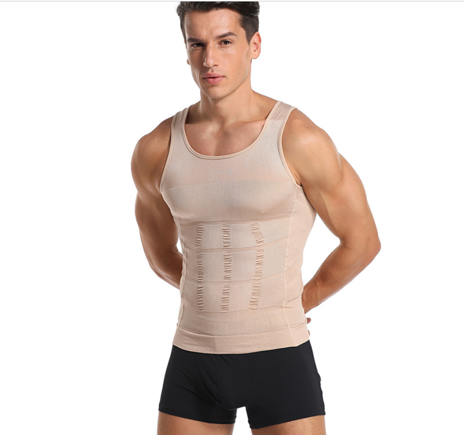 Customized Fashionable Men Shapewear Tops Abdominal Vest Slimming Tight Shaped Body Corset Fitness