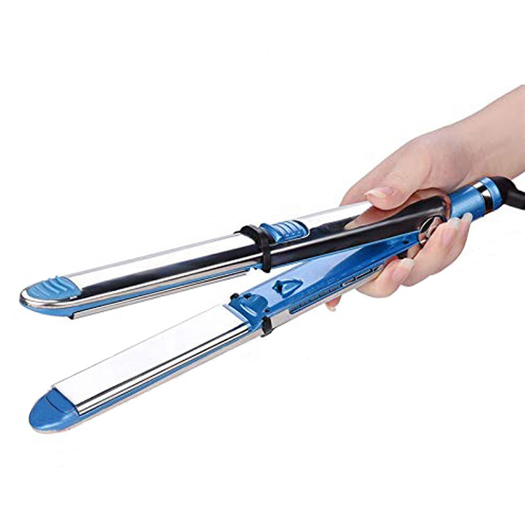Great Effect 2 in 1 Hair Straightener Stainless Steel Nano Titanium Fast Heating Flat Iron
