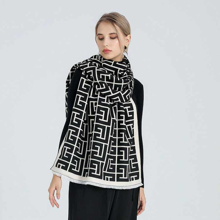 Ladies Winter Cashmere Autumn Winter Korean Winter Warm Plaid Foreign Trade New Cape Pashmina Scarf