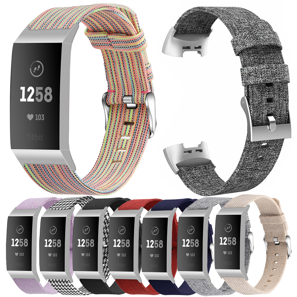 Новый холщовый браслет для смарт-часов Fitbit Charge 3 4, Замена ремешка для смарт-часов Fitbit Charge 3 3 SE 4, Спортивная переплетенная застежка